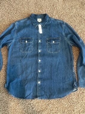 J. Crew Men's Indigo Denim Button-Down Shirt